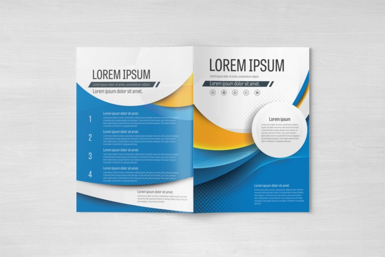 Free Blue and Yellow Brochure Template