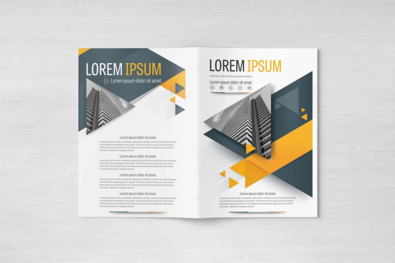 Free Gray and Yellow Modern Brochure Template