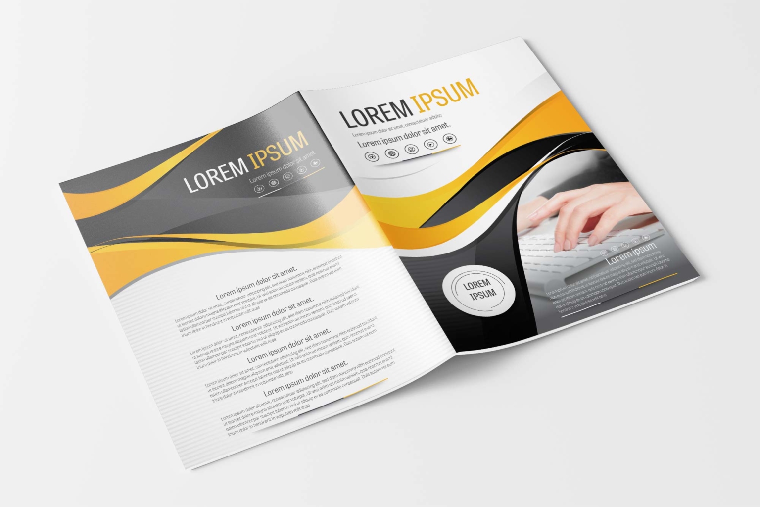 Free Gray and Yellow Brochure Template