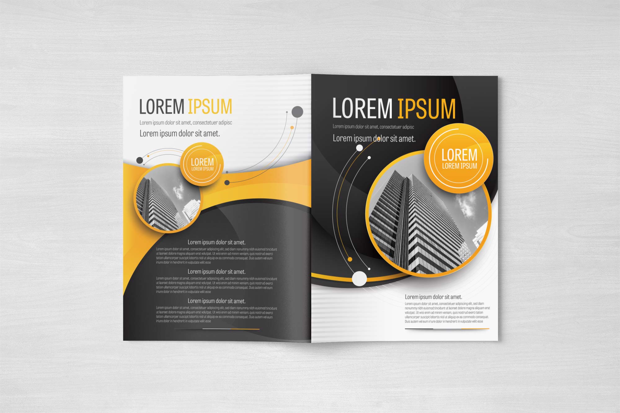 Free Yellow and Gray Design Brochure Layout Template