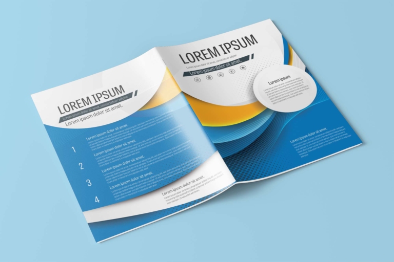 Free Blue And Yellow Brochure Template 4173