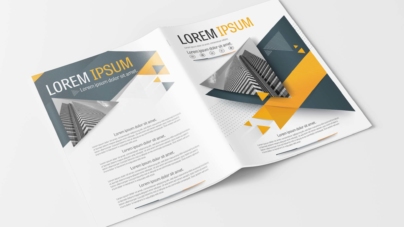 A4 Gray and Yellow Brochure Design Layout Template