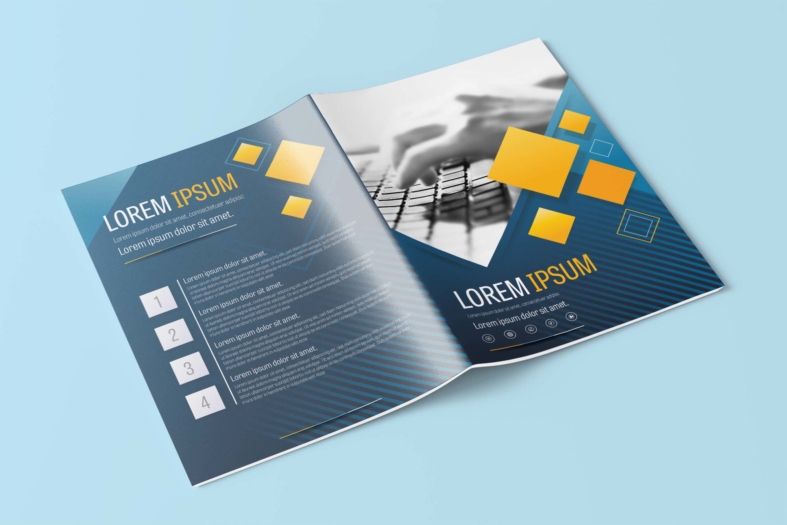 Free Blue And Yellow Brochure Template 2988