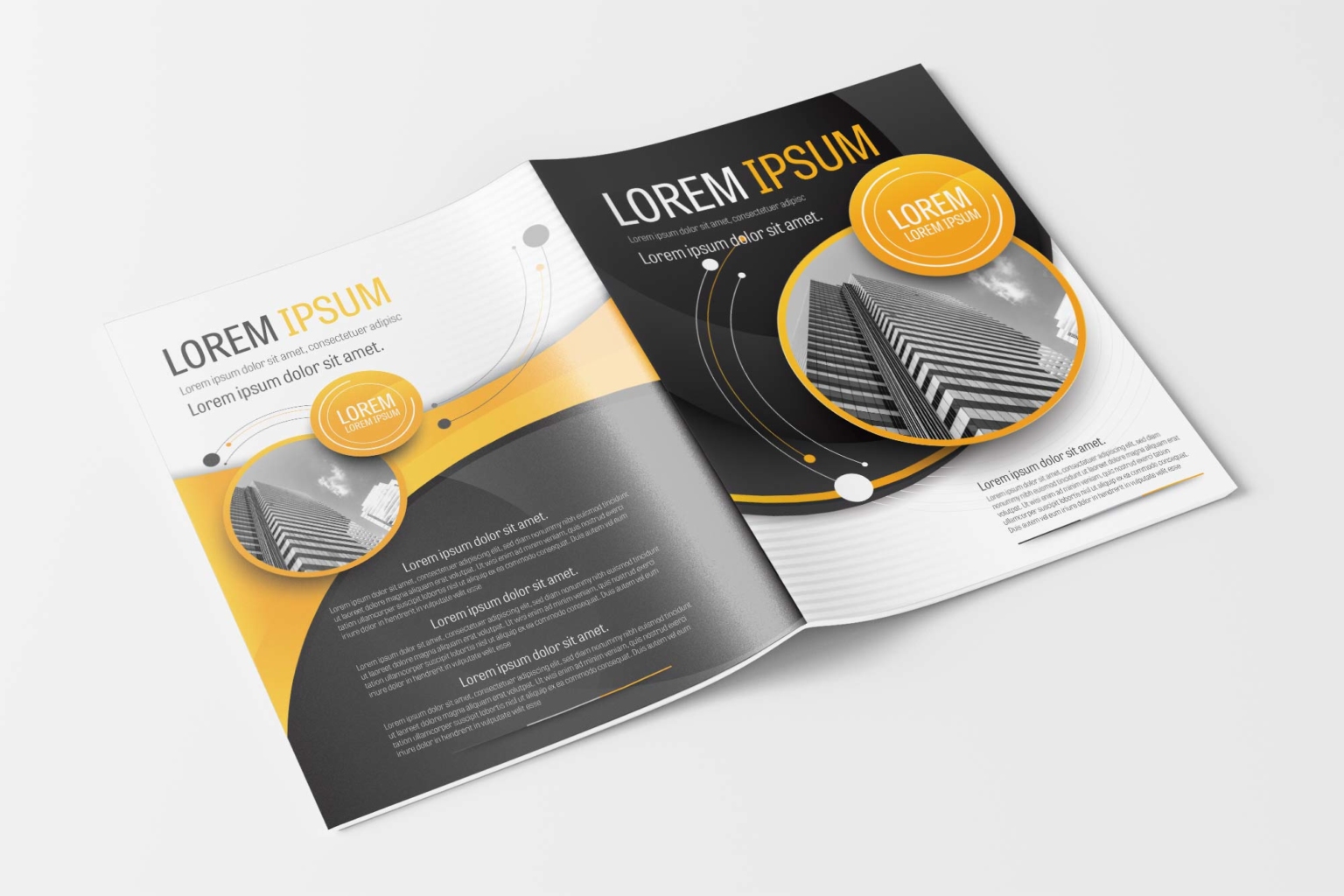 Free Yellow and Gray Design Brochure Layout Template