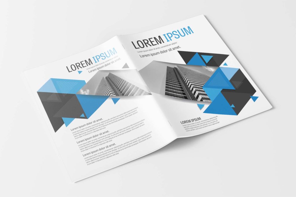 Business Brochure Template With Blue and Gray Accents