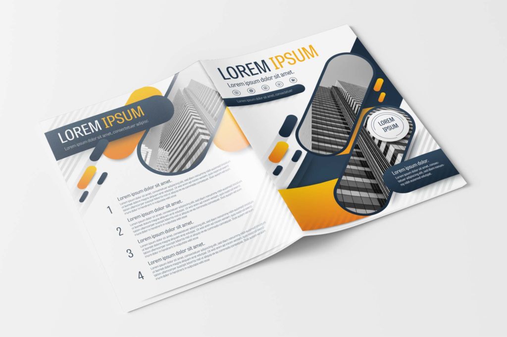 Vector Gray and Yellow Company Brochure Template