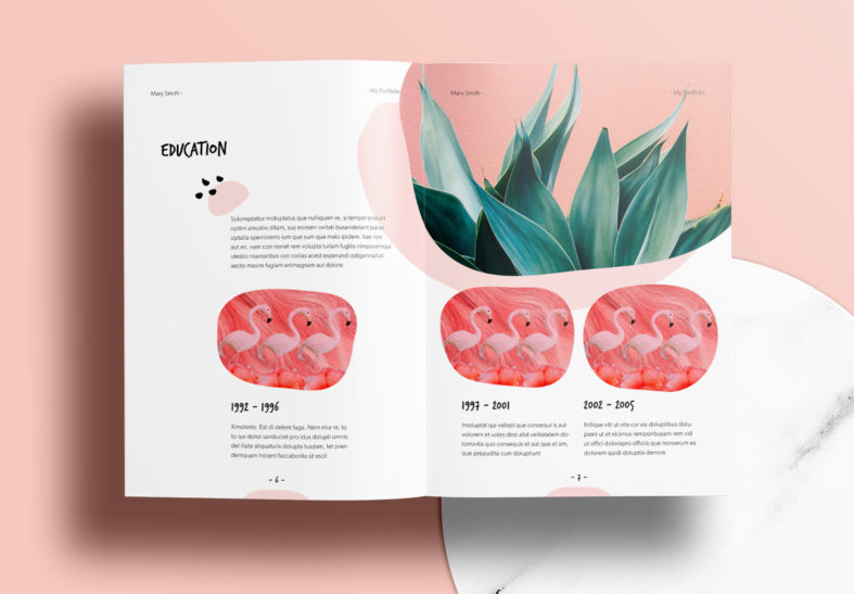 Free Pink Portfolio Layout Templates