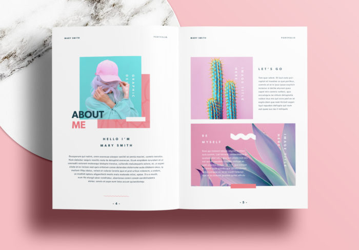 Free Portfolio Templates With Pink Accents