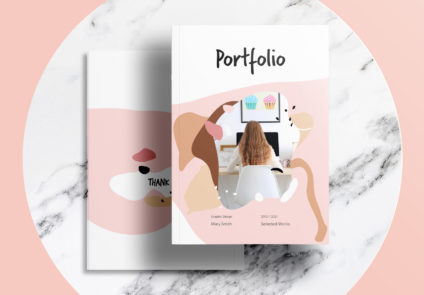 Free Pink Portfolio Layout Templates