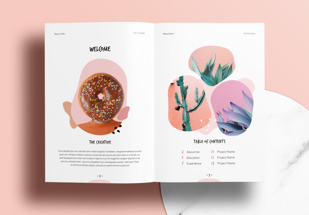 Free Pink Portfolio Layout Templates