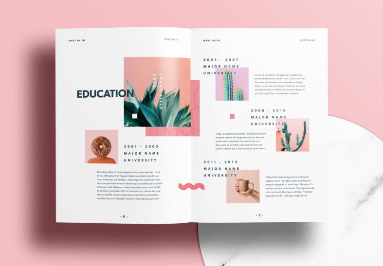 Free Portfolio Templates with Pink Accents