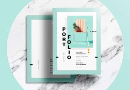 Free InDesign Portfolio Templates with Green Design