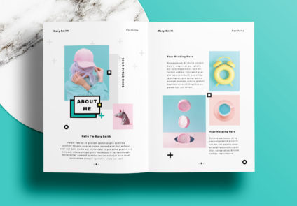 Free InDesign Portfolio Templates with Green Accents