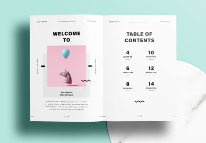 Free InDesign Portfolio Templates with Green Design