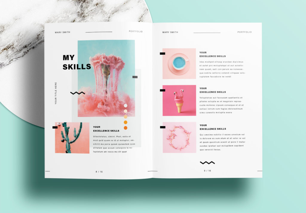 Free InDesign Portfolio Templates with Green Design