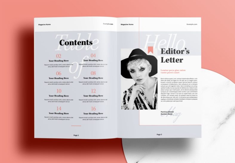 Free InDesign Red Modern Magazine Layout Template