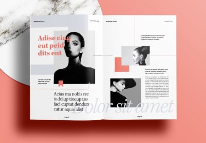 Free InDesign Red Modern Magazine Layout Template