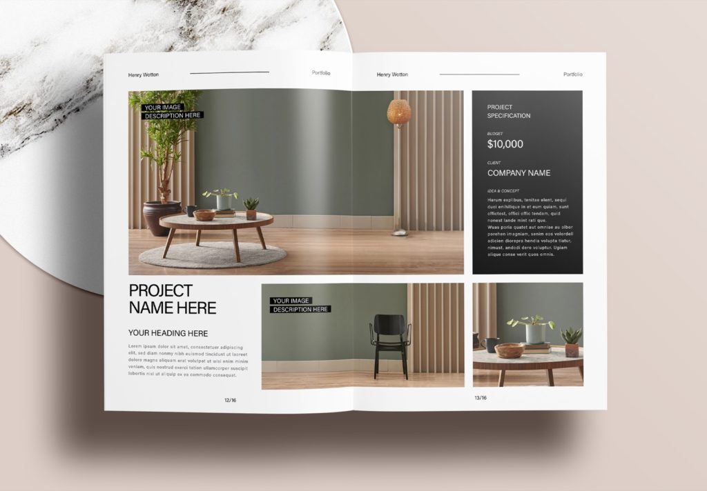 Free Indesign Modern Interior Portfolio Layout Template 0395