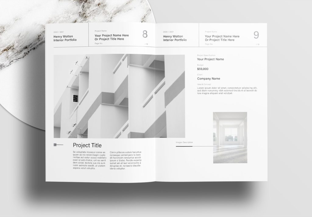 Free InDesign Interior Portfolio Layout Template