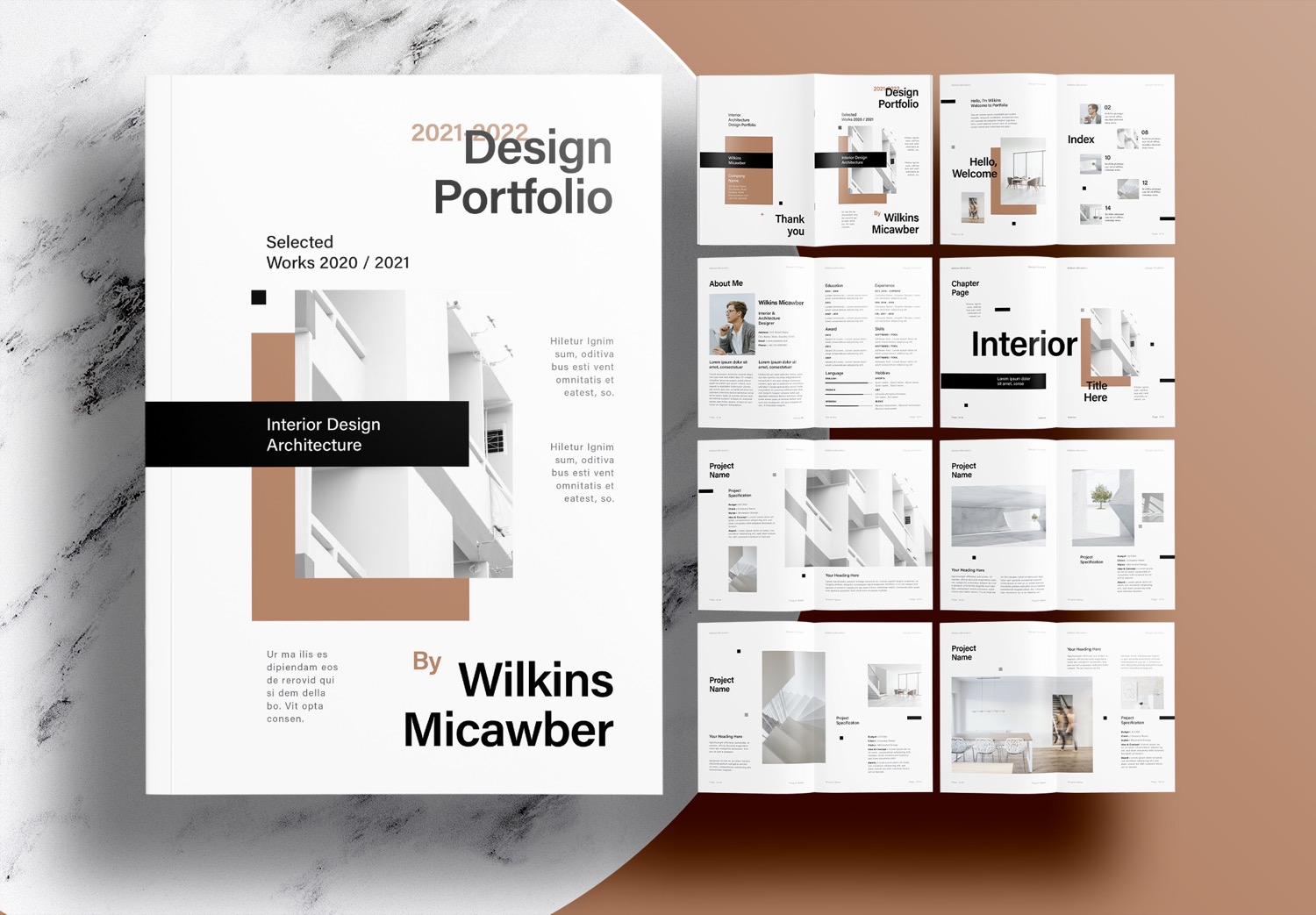 Interior Design Portfolio Template Indesign | Cabinets Matttroy