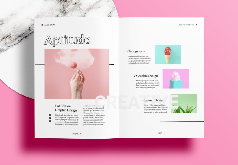 Free InDesign Pink Portfolio Layout Templates