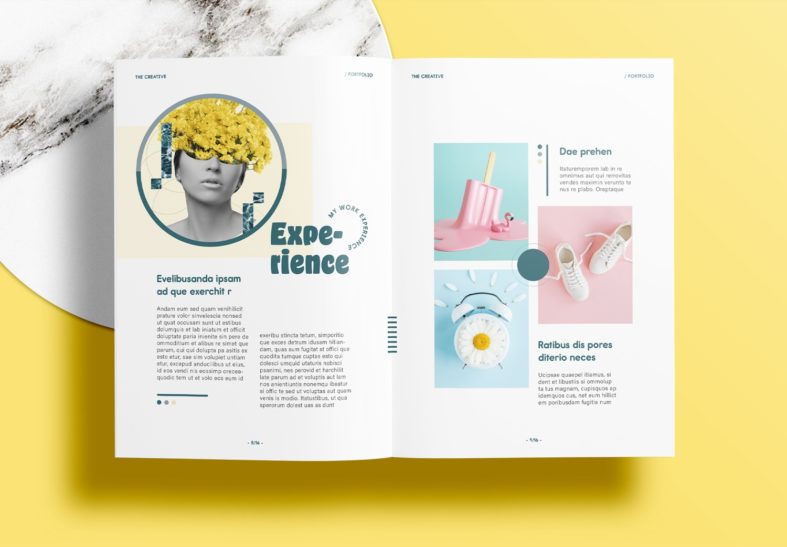 Free InDesign Yellow Portfolio Layout Templates