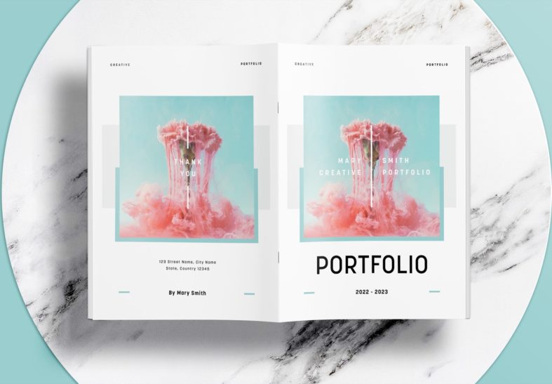 Free InDesign Green Portfolio Layout Templates