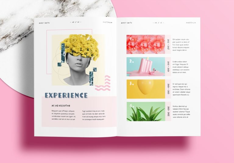 Free InDesign Pink Portfolio Layout Templates