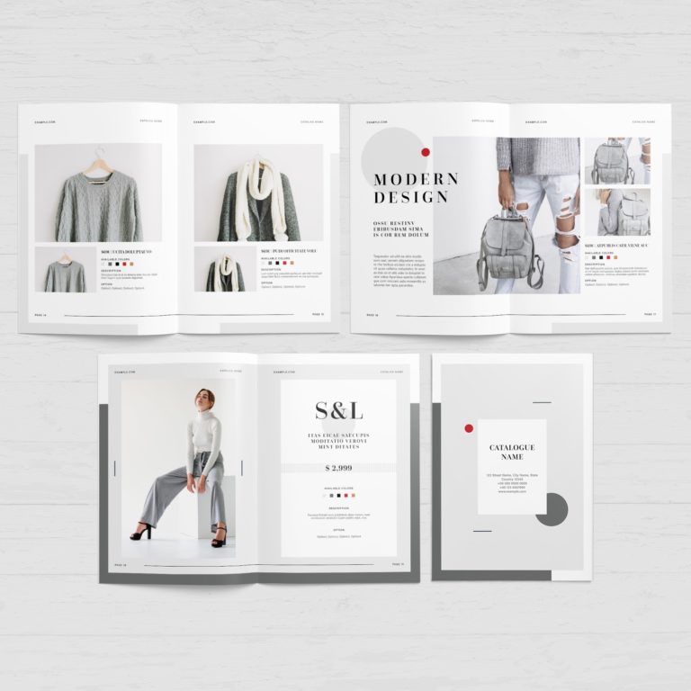 Free InDesign Gray Catalog Layout Template