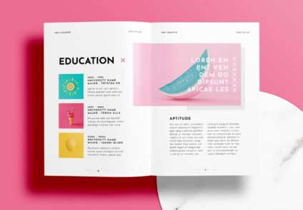 Free InDesign Modern Pink Portfolio Layout Template