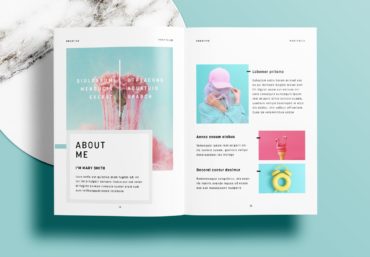 Free InDesign Green Portfolio Layout Templates