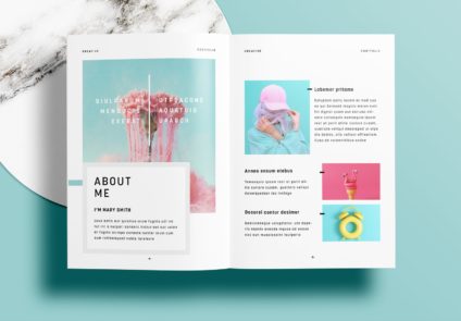 Free Indesign Green Portfolio Layout Templates