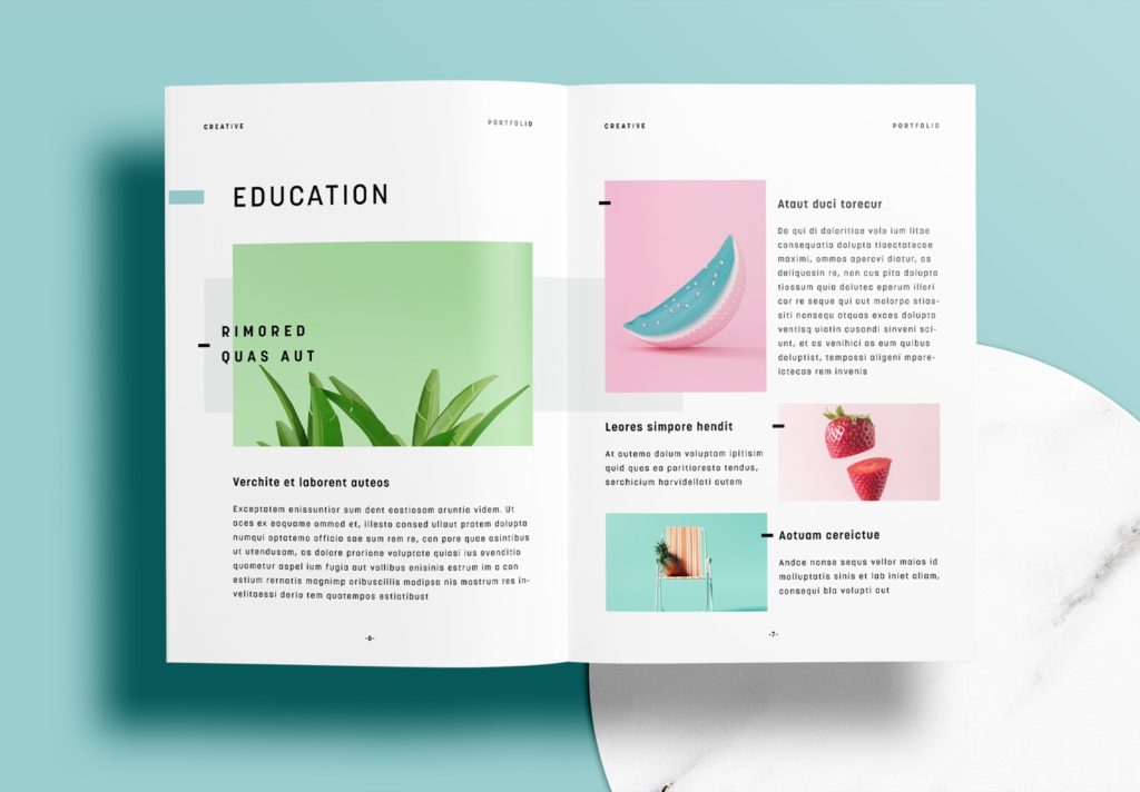 Free InDesign Green Portfolio Layout Templates