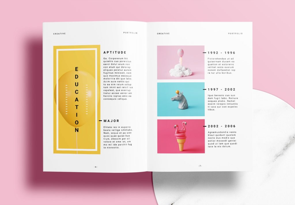 Free InDesign Pink Portfolio Layout Templates