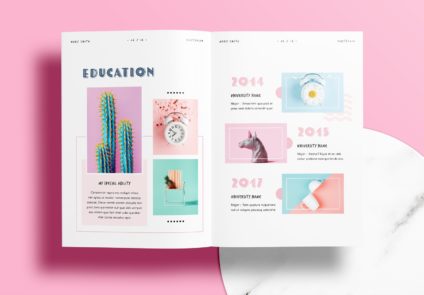 Free InDesign Pink Portfolio Layout Templates