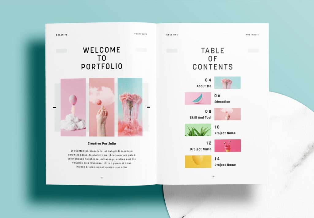 Free InDesign Green Portfolio Layout Templates