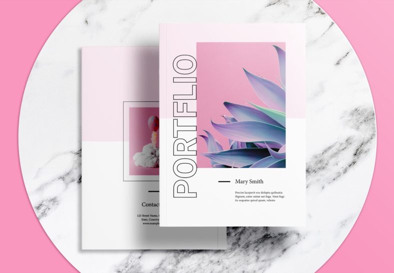 Free InDesign Pink Portfolio Layout Templates