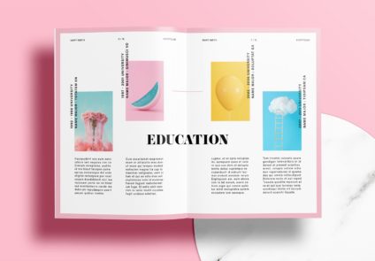 Free InDesign Pink Portfolio Layout Template | Free Download