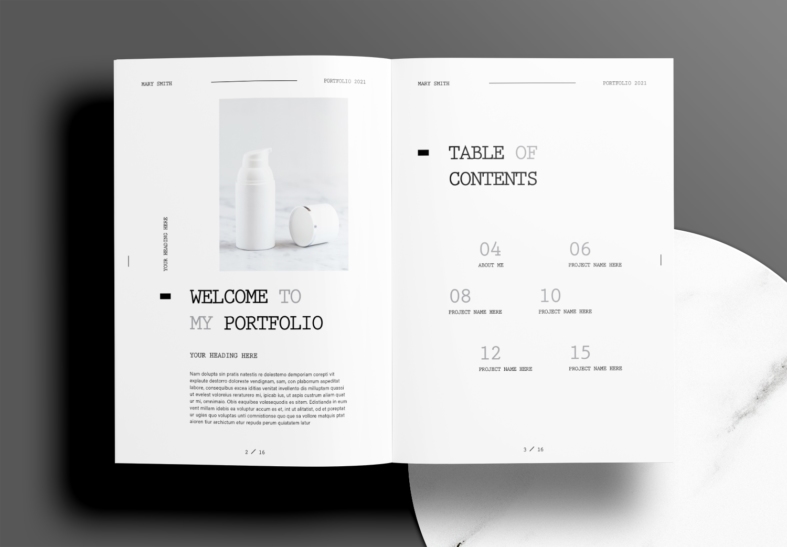 graphic design portfolio template indesign