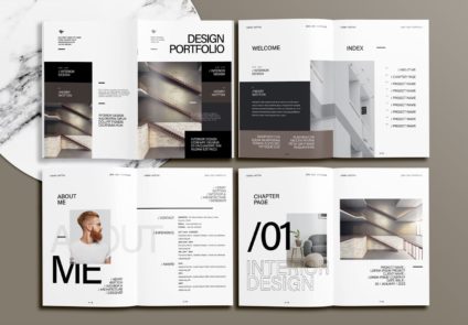 Modern Interior Design Portfolio Free InDesign Template