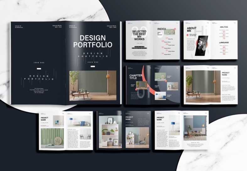 Free Interior Design Portfolio Layout InDesign Template